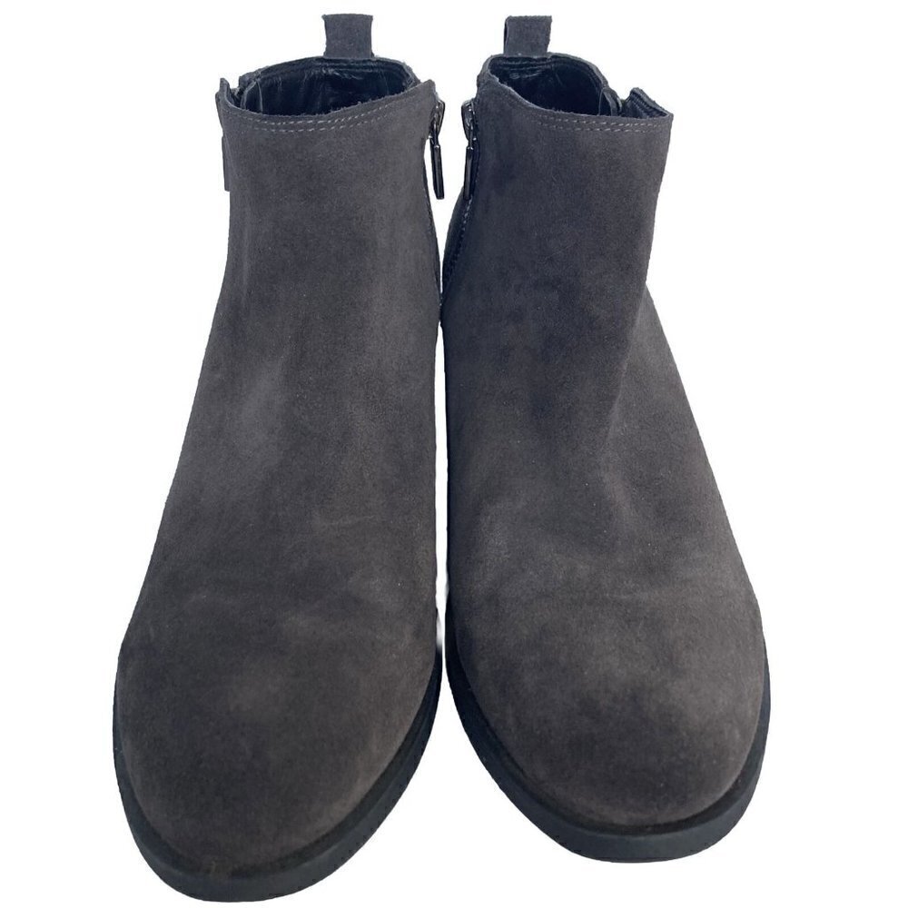 Kenneth Cole New York Women’s Dara Block Heel Gray Suede Leather Booties-8.5M